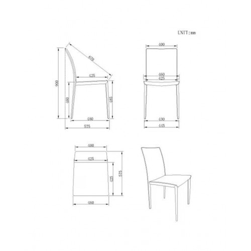 Silla de piel regenerada Andrew Marrón