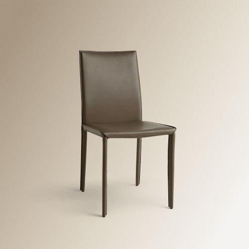 Silla de piel regenerada Grey Gris