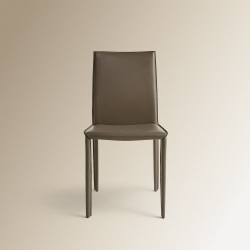Silla de piel regenerada Grey Gris