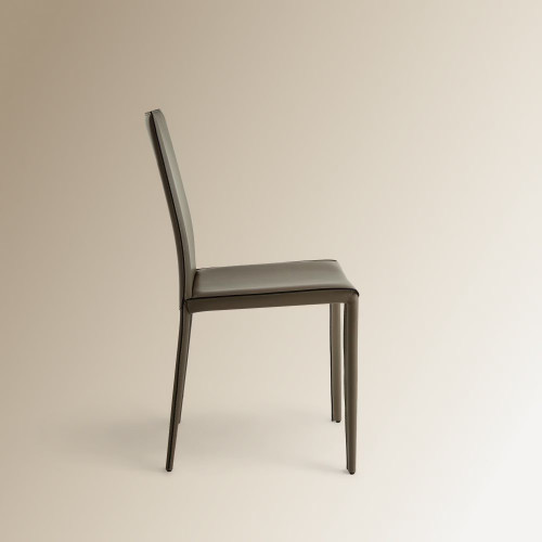 Silla de piel regenerada Grey Gris