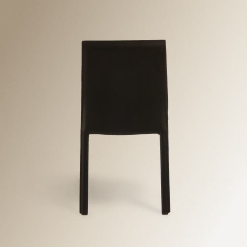 Silla de piel regenerada Módena Negro