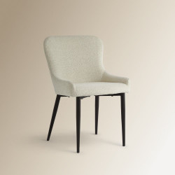 Silla en tejido bouclé Gabo Blanco