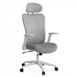 Silla ergonómica Sense7 Noxo respaldo malla reposabrazos abatibles gris y negro