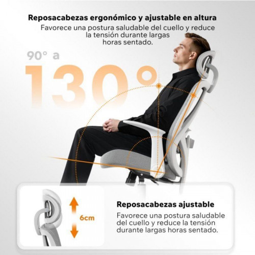 Silla ergonómica Sense7 Noxo respaldo malla reposabrazos abatibles gris y negro