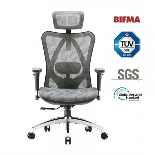 Silla ergonómica Sihoo M57 con soporte lumbar ajustable y reposabrazos 3D, malla transpirable
