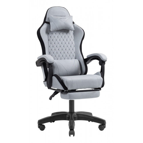SILLA GAMER MARS GAMING MGCXFSB FABRIC RECLINABLE REPOSAPIES EXTENSIBLE DISE??O TEXTIL NEGRO PLATA