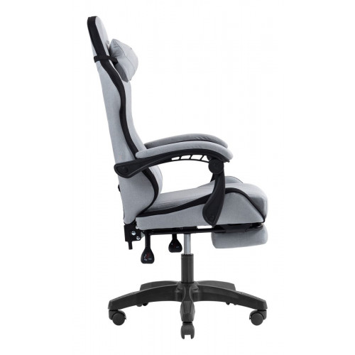 SILLA GAMER MARS GAMING MGCXFSB FABRIC RECLINABLE REPOSAPIES EXTENSIBLE DISE??O TEXTIL NEGRO PLATA