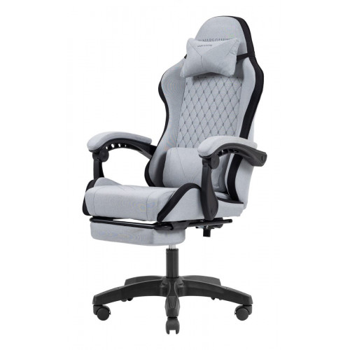 SILLA GAMER MARS GAMING MGCXFSB FABRIC RECLINABLE REPOSAPIES EXTENSIBLE DISE??O TEXTIL NEGRO PLATA