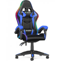 Silla gaming, RATTANTREE Silla gaming profesional con tecnología LED RGB incorporada, con reposacabezas, soporte lumbar y reposabrazos