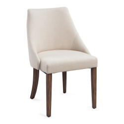 Silla tapizada en lino Dona Beige