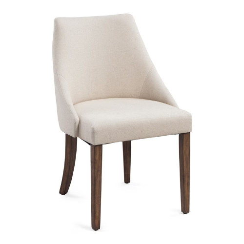 Silla tapizada en lino Dona Beige