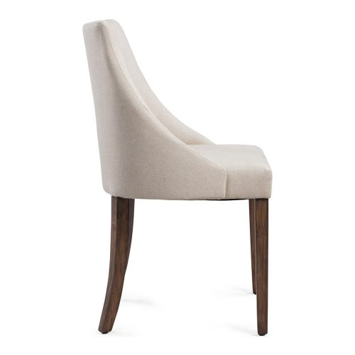 Silla tapizada en lino Dona Beige