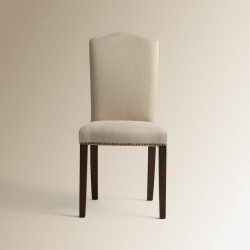 Silla tapizada en lino Grace Beige