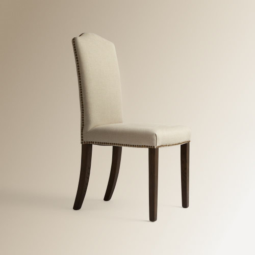 Silla tapizada en lino Grace Beige