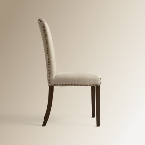 Silla tapizada en lino Grace Beige