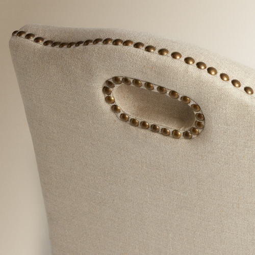 Silla tapizada en lino Grace Beige