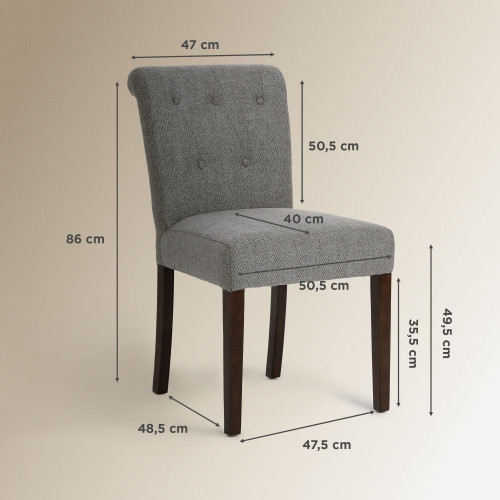 Silla tapizada en lino Rondo Espiga