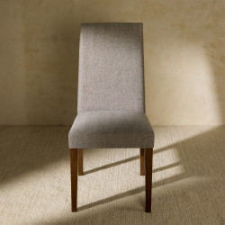 Silla tapizada en lino Zen Marrón