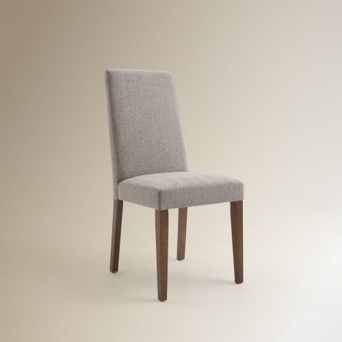 Silla tapizada en lino Zen Marrón