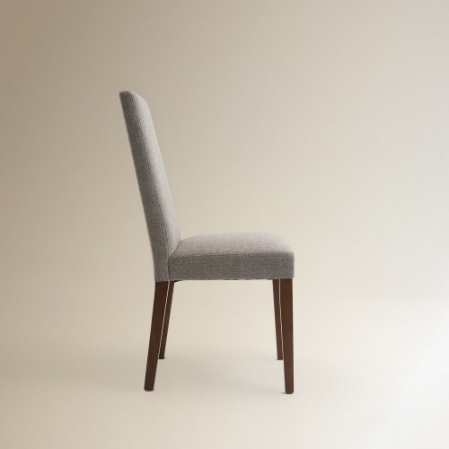Silla tapizada en lino Zen Marrón