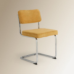 Silla tapizada en pana Ruperta Room - EuroVolter Amarillo