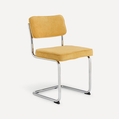 Silla tapizada en pana Ruperta Room - EuroVolter Amarillo