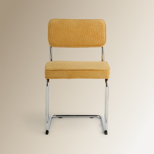 Silla tapizada en pana Ruperta Room - EuroVolter Amarillo