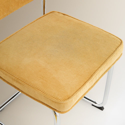 Silla tapizada en pana Ruperta Room - EuroVolter Amarillo