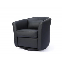 Sillón Barril Giratorio Moderno – Sillón Lounge Giratorio de 360° con Respaldo Alto para Mayor Soporte, Cómodo Sillón de Acento Tapizado para Salón, Dormitorio y Es