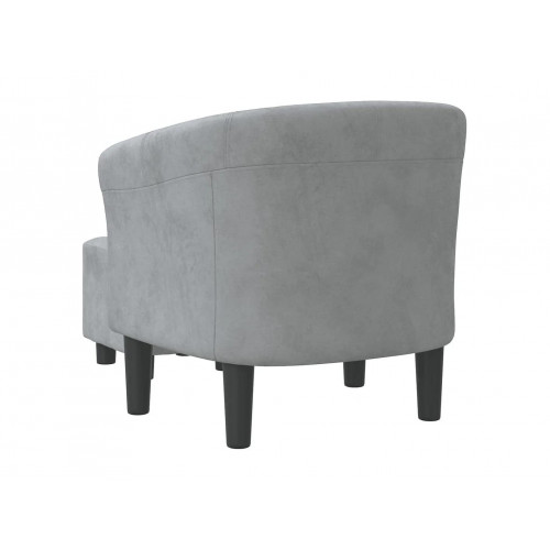 Sillón con taburete terciopelo gris oscuro