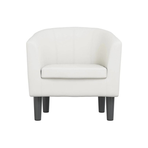 Sillón cuero sintético blanco