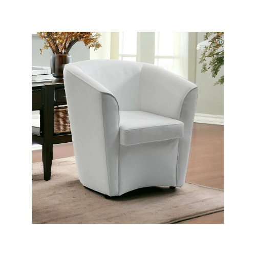 Sillón Dabbiat, Sillón, 100% Made in Italy, Sillón relax en ecopiel, 70x60h74cm, Blanco