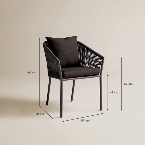 Sillón de jardín apilable Sonora EuroVolter Antracita
