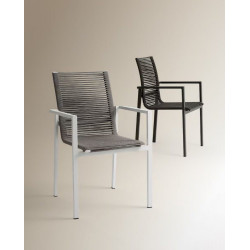 Sillón de jardín con multifibra apilable Chicago Antracita