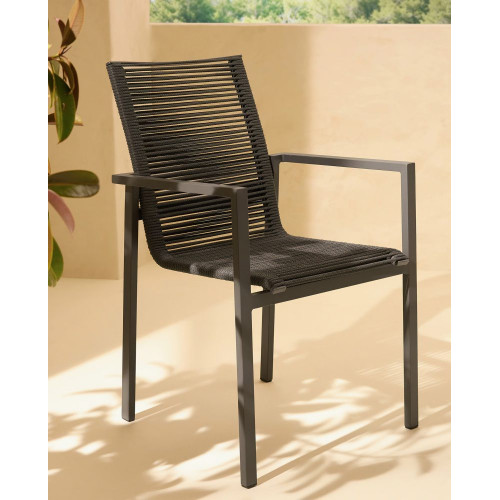 Sillón de jardín con multifibra apilable Chicago Antracita