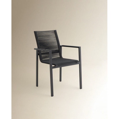 Sillón de jardín con multifibra apilable Chicago Antracita