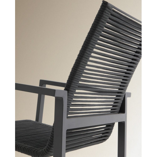 Sillón de jardín con multifibra apilable Chicago Antracita