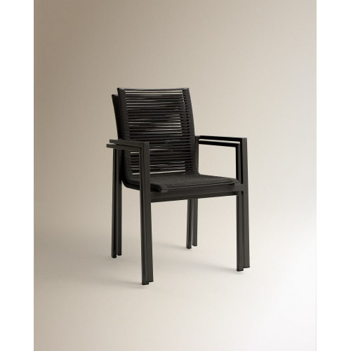 Sillón de jardín con multifibra apilable Chicago Antracita