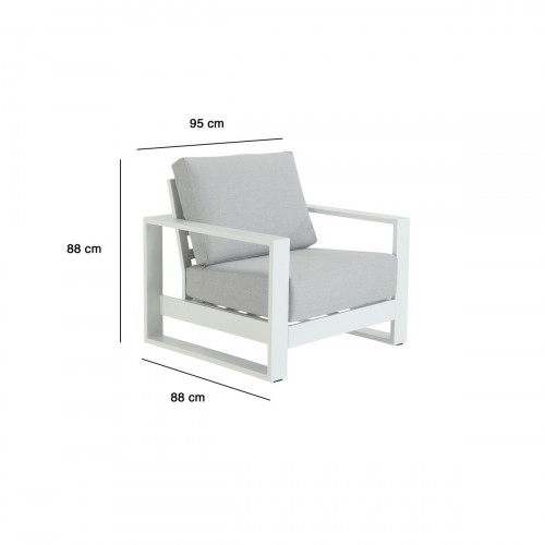 Sillón de jardín NATERIAL Athena de aluminio blanco