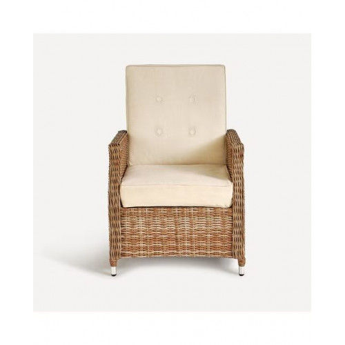 Sillón de jardín reclinable con reposapies Le Mans EuroVolter Champagne