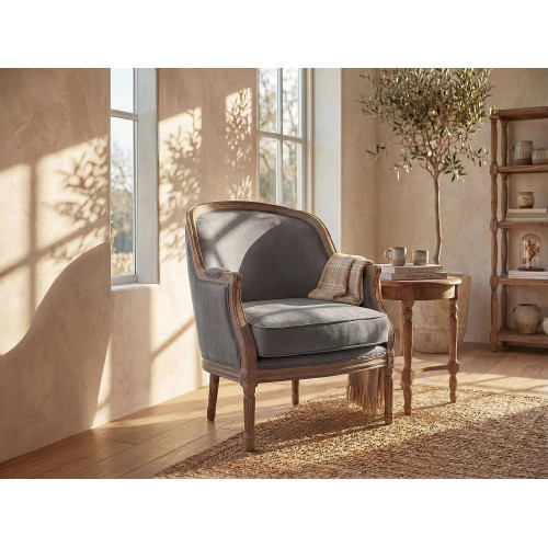 Sillón de lino ALIENOR - Gris