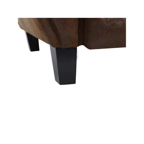 Sillón de microfibra marrón antiguo - Club