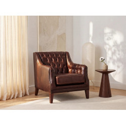 Sillón de piel COLBERT - Marrón