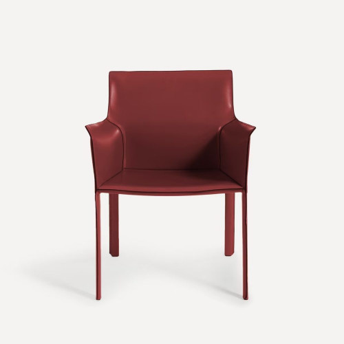 Sillón de piel regenerada Módena Burgundy
