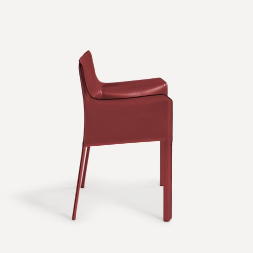 Sillón de piel regenerada Módena Burgundy
