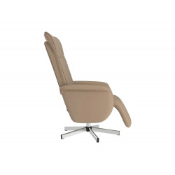 Sillón de relax | Sillón reclinable con reposapiés cuero sintético capuchino SHL3916