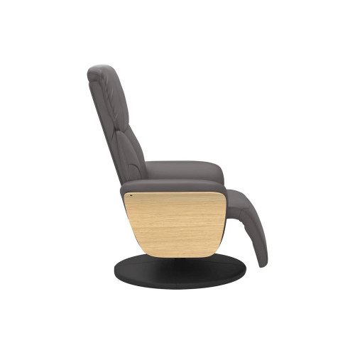 Sillón de relax | Sillón reclinable con reposapiés cuero sintético gris SHL4588