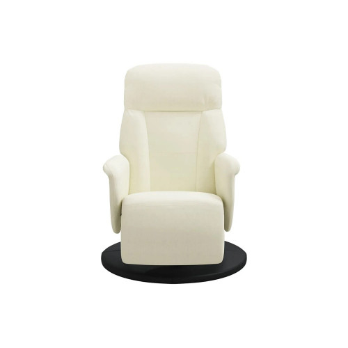 Sillón de relax | Sillón reclinable con reposapiés terciopelo color crema SHL6604