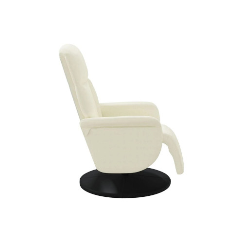 Sillón de relax | Sillón reclinable con reposapiés terciopelo color crema SHL6604