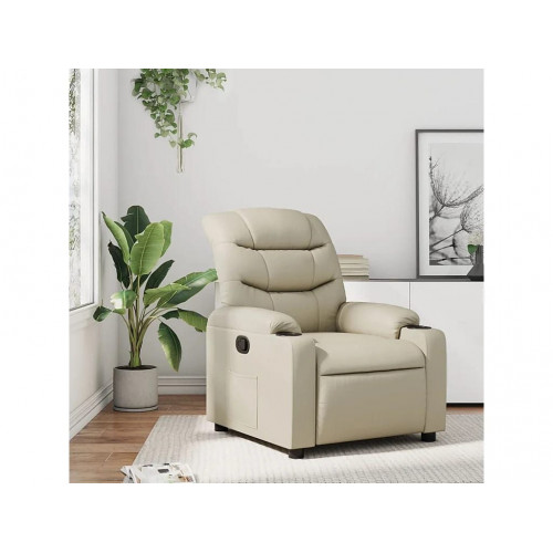 Sillón de relax | Sillón reclinable de cuero sintético crema SHL8106